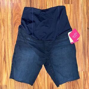 Isabel Maternity Black Denim Bermuda Shorts Womens Size 6